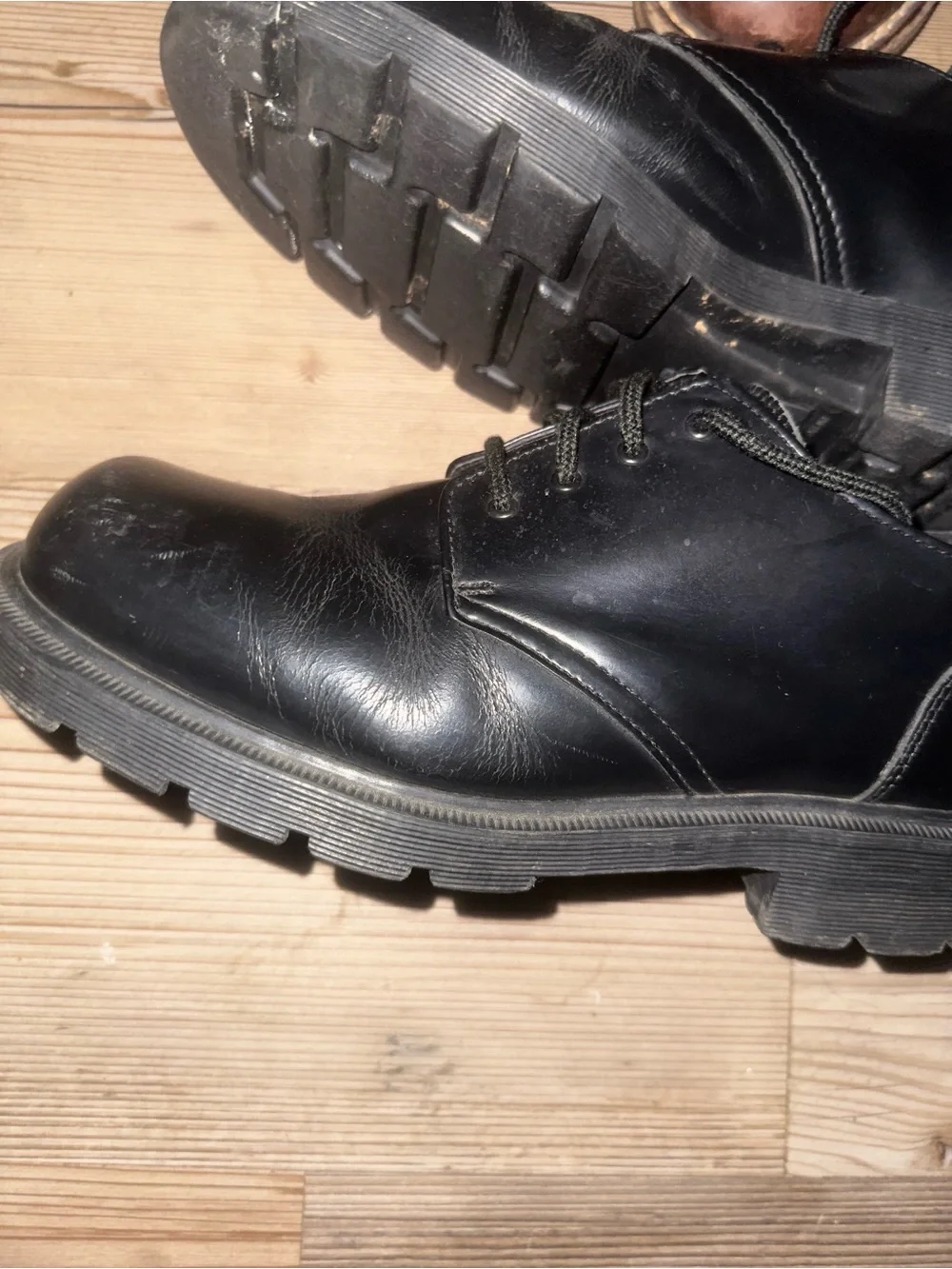Dr. Martens Black Leather Lace-Up Chunky Derby Shoes